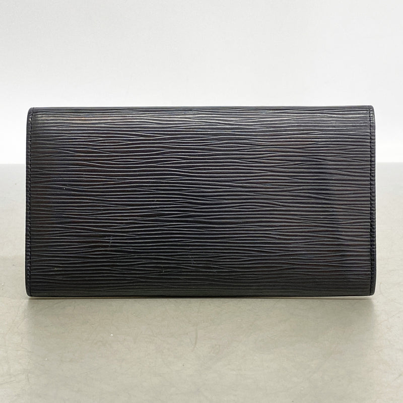 【6ia1048】ルイヴィトン 長財布 エピ ポシェットポルトモネクレディ M63572 ノワール【中古】レディース