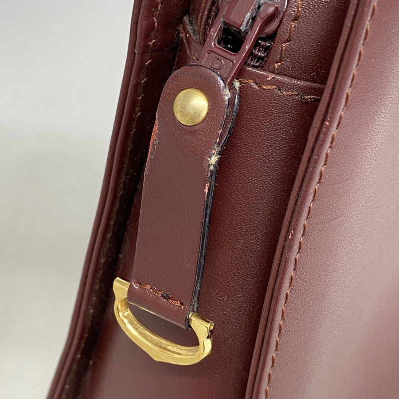 【6ia1050】カルティエ クラッチバッグ マスト レザー ボルドー ゴールド金具【中古】メンズ