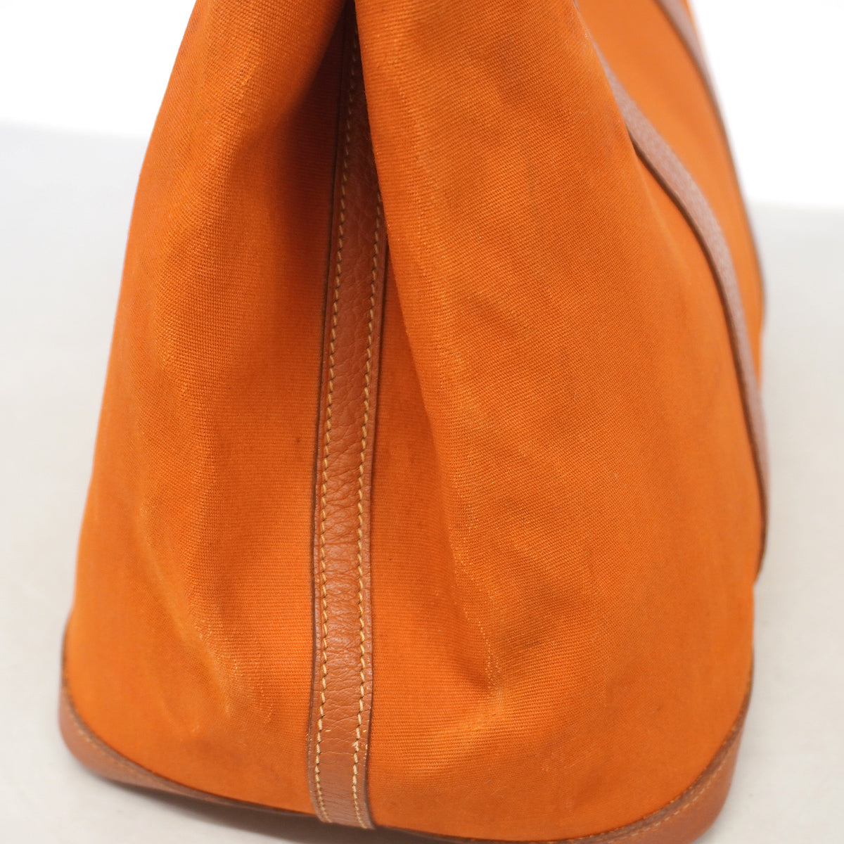 【6ia1057】エルメス トートバッグ ガーデンパーティPM トワルオフィシエ オレンジ シルバー金具 □I刻印【中古】レディース