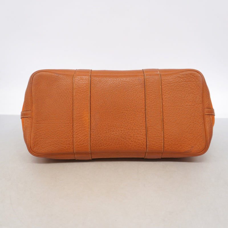 【6ia1057】エルメス トートバッグ ガーデンパーティPM トワルオフィシエ オレンジ シルバー金具 □I刻印【中古】レディース