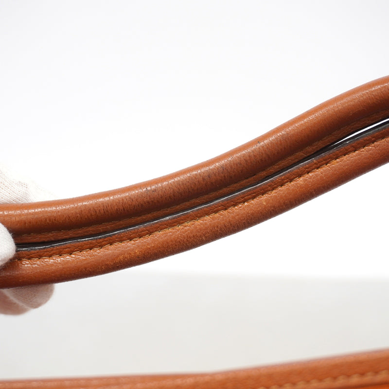 【6ia1057】エルメス トートバッグ ガーデンパーティPM トワルオフィシエ オレンジ シルバー金具 □I刻印【中古】レディース