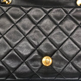 【6ia1065】シャネル ショルダーバッグ ダイアナ チェーンショルダー ラムスキン ブラック ゴールド金具【中古】レディース