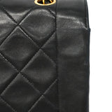 【6ia1065】シャネル ショルダーバッグ ダイアナ チェーンショルダー ラムスキン ブラック ゴールド金具【中古】レディース