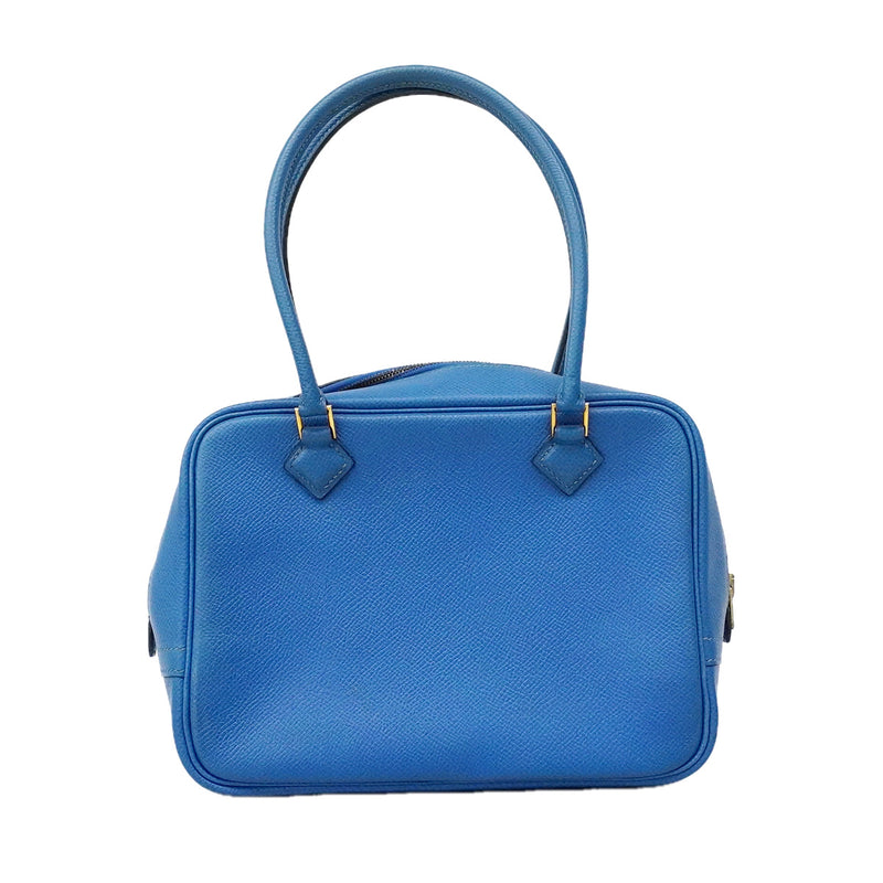 【6ia1066】エルメス ハンドバッグ プリュム20 クシュベル ブルーザンジバル ゴールド金具 □C刻印【中古】レディース