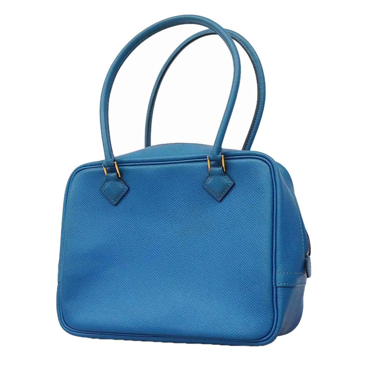 【6ia1066】エルメス ハンドバッグ プリュム20 クシュベル ブルーザンジバル ゴールド金具 □C刻印【中古】レディース