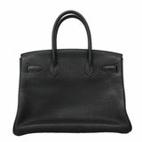 【6ia1067】エルメス ハンドバッグ バーキン30 トゴ ブラック シルバー金具 □J刻印【中古】レディース