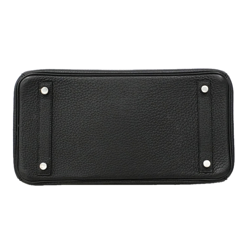 【6ia1067】エルメス ハンドバッグ バーキン30 トゴ ブラック シルバー金具 □J刻印【中古】レディース