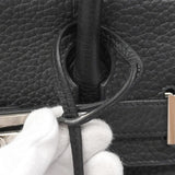 【6ia1068】エルメス ハンドバッグ バーキン30 トリヨンクレマンス ブラック シルバー金具 □N刻印【中古】レディース