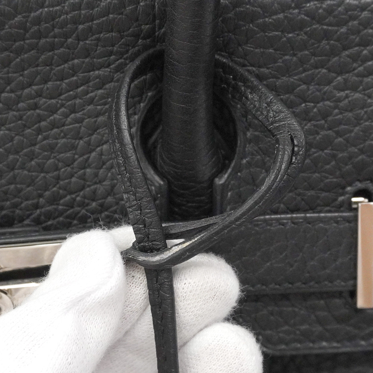 【6ia1067】エルメス ハンドバッグ バーキン30 トゴ ブラック シルバー金具 □J刻印【中古】レディース