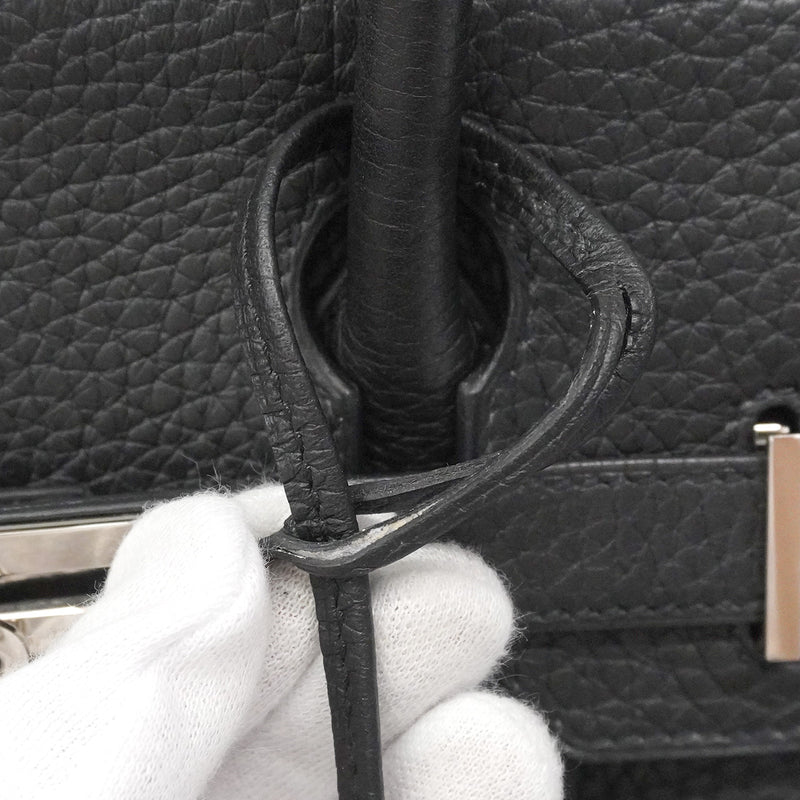 【6ia1067】エルメス ハンドバッグ バーキン30 トゴ ブラック シルバー金具 □J刻印【中古】レディース