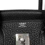 【6ia1068】エルメス ハンドバッグ バーキン30 トリヨンクレマンス ブラック シルバー金具 □N刻印【中古】レディース
