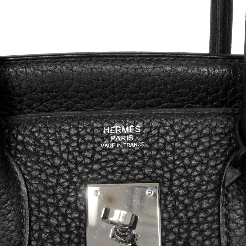 【6ia1068】エルメス ハンドバッグ バーキン30 トリヨンクレマンス ブラック シルバー金具 □N刻印【中古】レディース