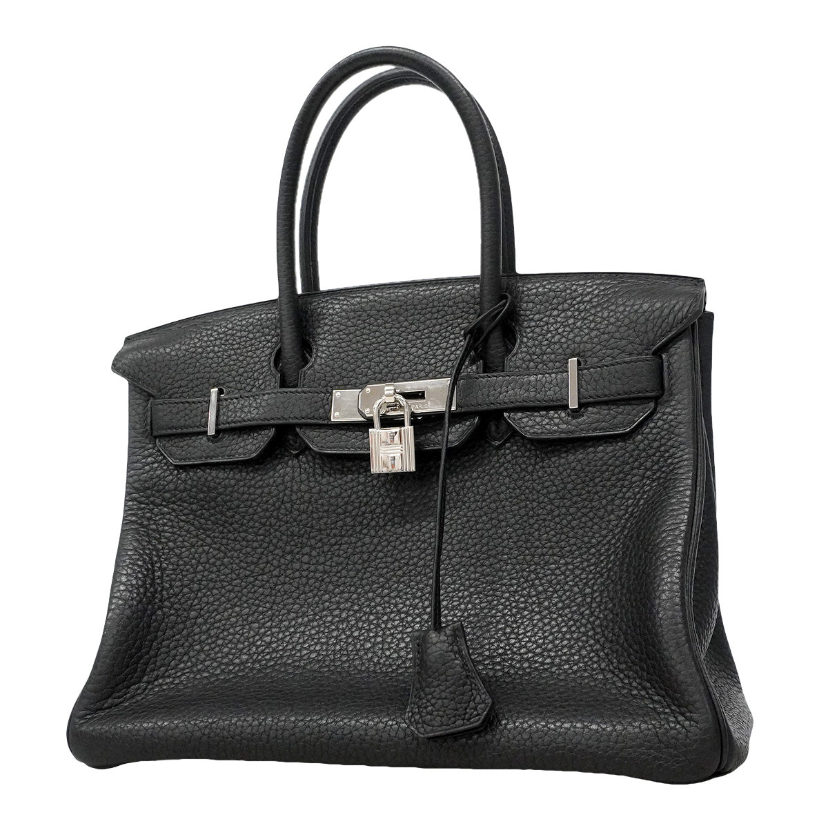 【6ia1068】エルメス ハンドバッグ バーキン30 トリヨンクレマンス ブラック シルバー金具 □N刻印【中古】レディース