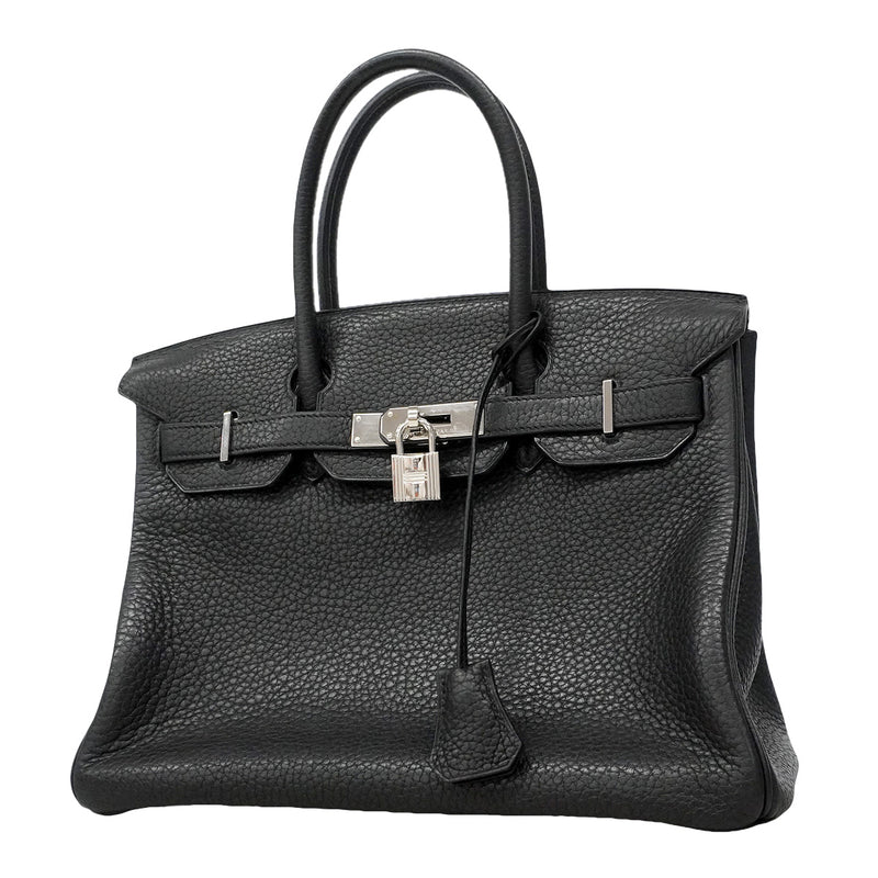 【6ia1068】エルメス ハンドバッグ バーキン30 トリヨンクレマンス ブラック シルバー金具 □N刻印【中古】レディース