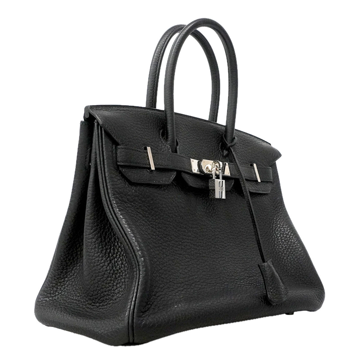 【6ia1068】エルメス ハンドバッグ バーキン30 トリヨンクレマンス ブラック シルバー金具 □N刻印【中古】レディース