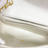 【6ia1075】シャネル ショルダーバッグ ダイアナ チェーンショルダー ラムスキン ホワイト ゴールド金具【中古】レディース