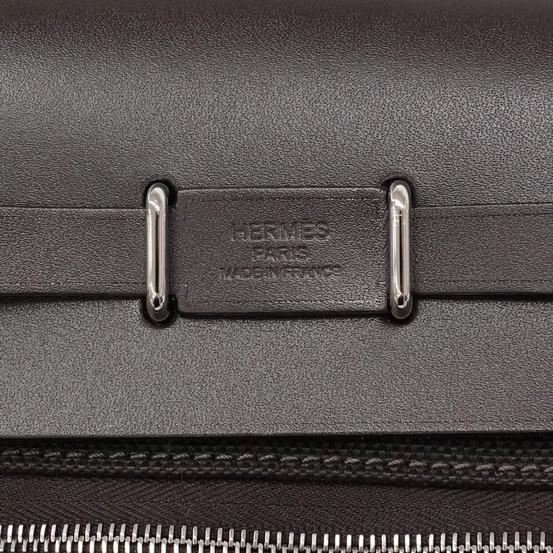 【6ia1080】エルメス ショルダーバッグ エールバッグジップミニ トワルミリタリー エベーヌ シルバー金具 K刻印【中古】レディース