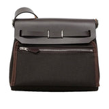 【6ia1080】エルメス ショルダーバッグ エールバッグジップミニ トワルミリタリー エベーヌ シルバー金具 K刻印【中古】レディース
