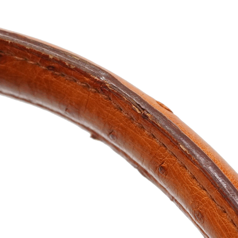 【6ia1081】エルメス ハンドバッグ ケリー32 オーストリッチ チェスナッツ ゴールド金具 ○V刻印 2wayバッグ【中古】レディース