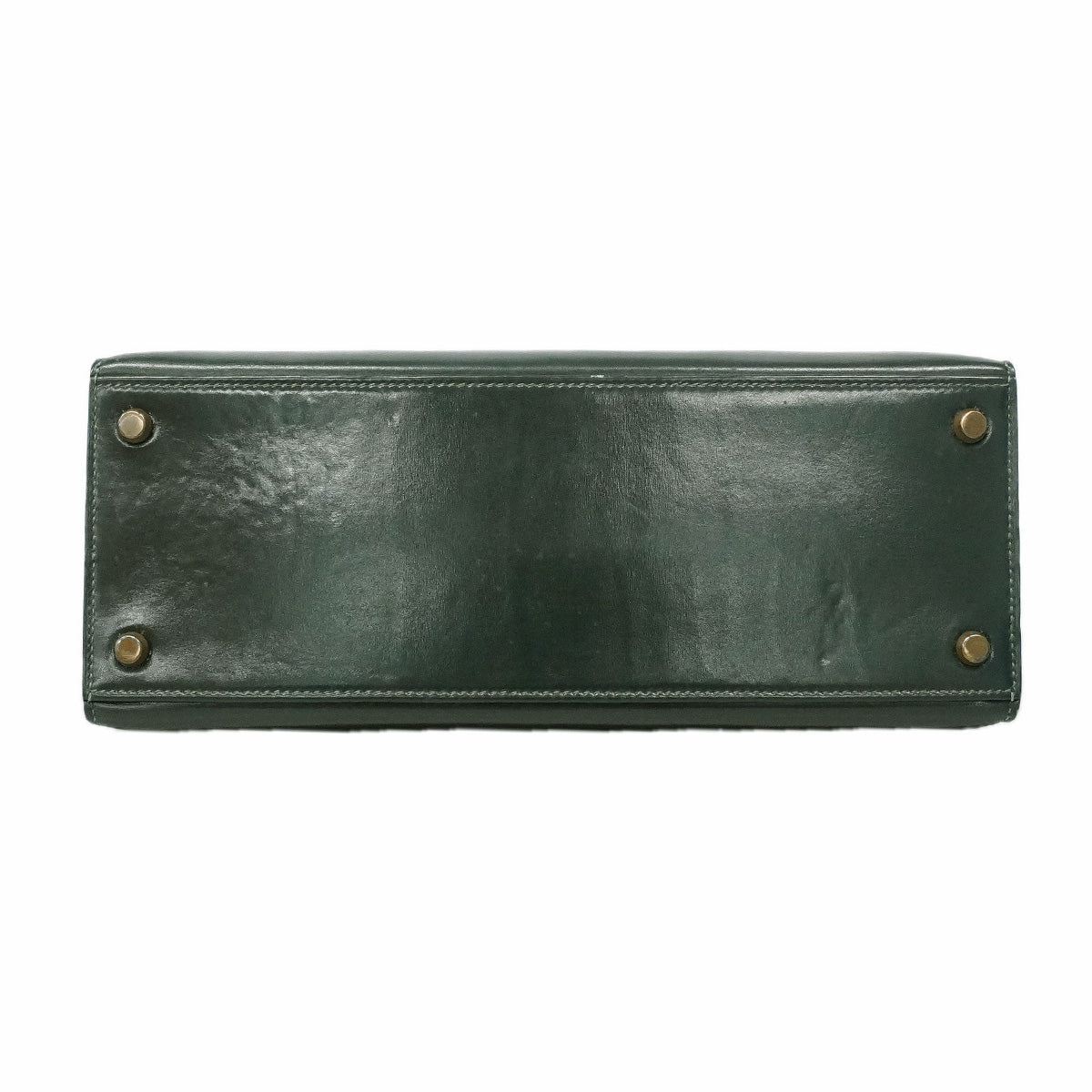 【6ia1082】エルメス ハンドバッグ ケリー28 ボックスカーフ グリーン ゴールド金具 ○Q刻印【中古】レディース
