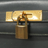 【6ia1082】エルメス ハンドバッグ ケリー28 ボックスカーフ グリーン ゴールド金具 ○Q刻印【中古】レディース