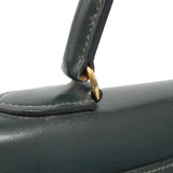 【6ia1082】エルメス ハンドバッグ ケリー28 ボックスカーフ グリーン ゴールド金具 ○Q刻印【中古】レディース