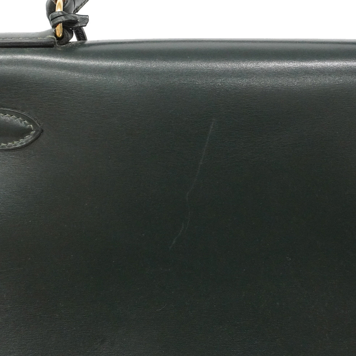 【6ia1082】エルメス ハンドバッグ ケリー28 ボックスカーフ グリーン ゴールド金具 ○Q刻印【中古】レディース
