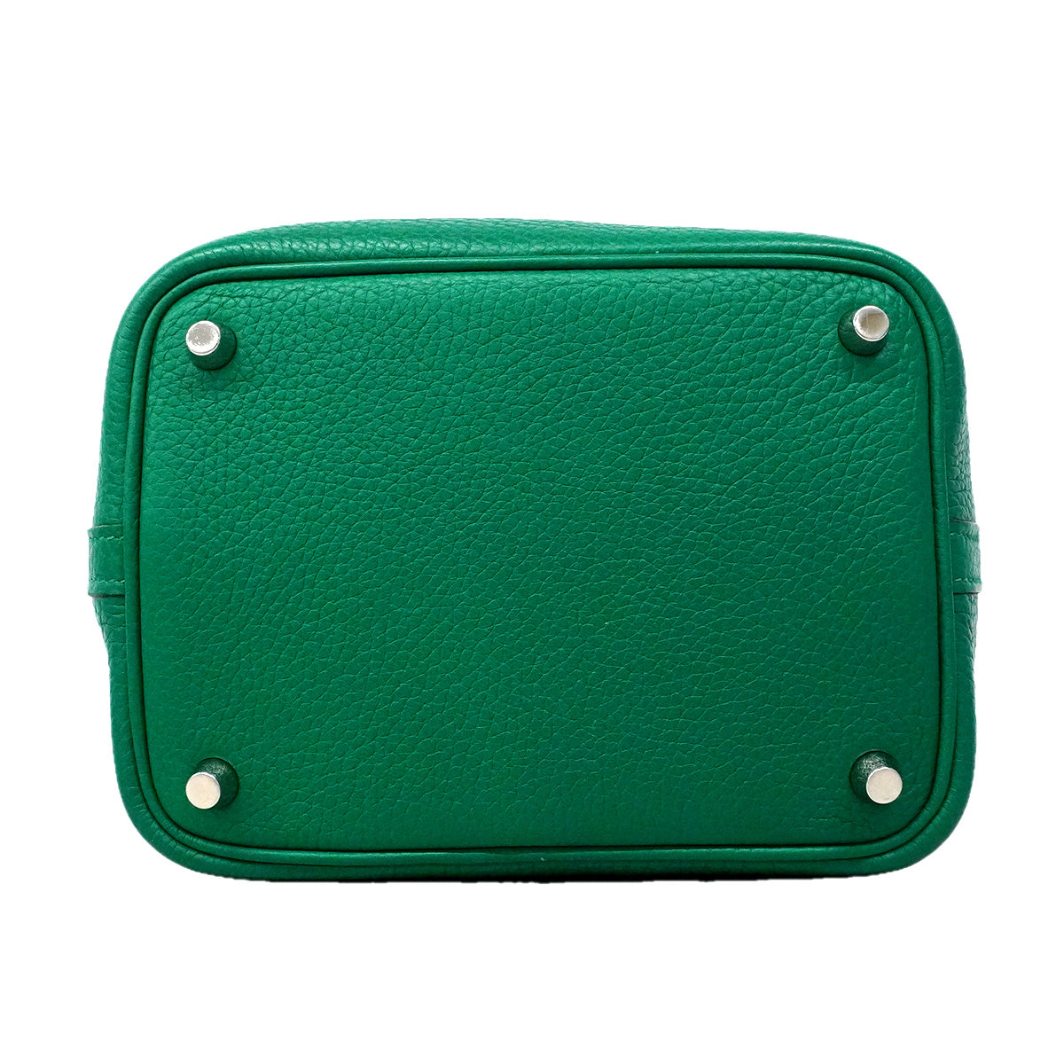 【6ia1084】エルメス ハンドバッグ ピコタンロックPM トリヨンクレマンス ヴェールヴェルディゴ シルバー金具 C刻印【中古】レディース