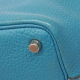 【6ia1085】エルメス ハンドバッグ ピコタンPM トリヨンクレマンス ブルージーン シルバー金具 □H刻印【中古】レディース