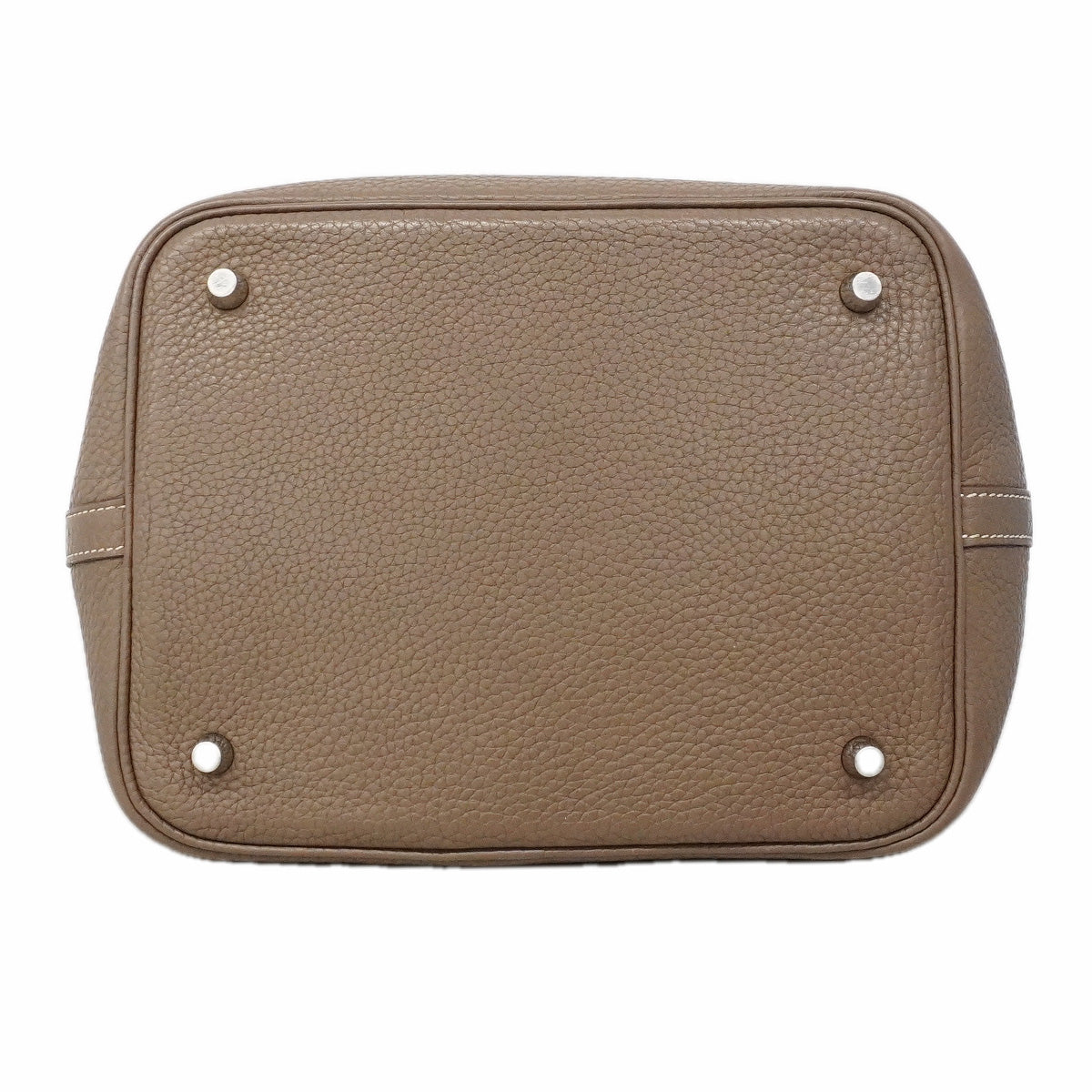 【6ia1088】エルメス ハンドバッグ ピコタンロックMM トリヨンクレマンス エトゥープ シルバー金具 □O刻印【中古】レディース