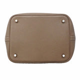【6ia1088】エルメス ハンドバッグ ピコタンロックMM トリヨンクレマンス エトゥープ シルバー金具 □O刻印【中古】レディース