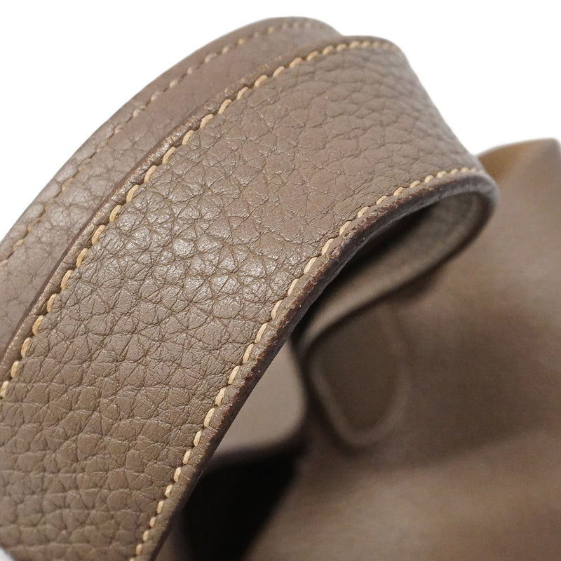 【6ia1088】エルメス ハンドバッグ ピコタンロックMM トリヨンクレマンス エトゥープ シルバー金具 □O刻印【中古】レディース
