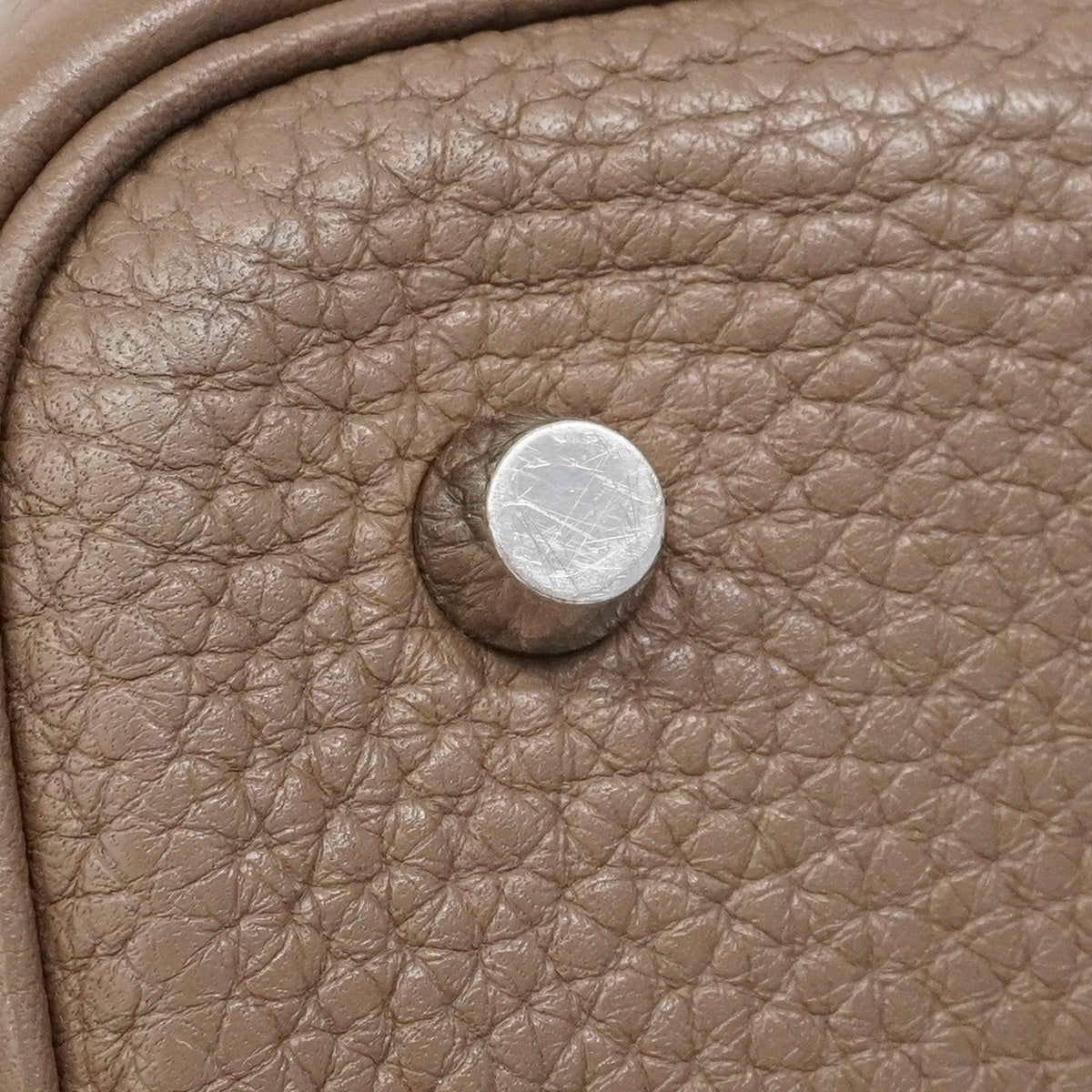 【6ia1088】エルメス ハンドバッグ ピコタンロックMM トリヨンクレマンス エトゥープ シルバー金具 □O刻印【中古】レディース