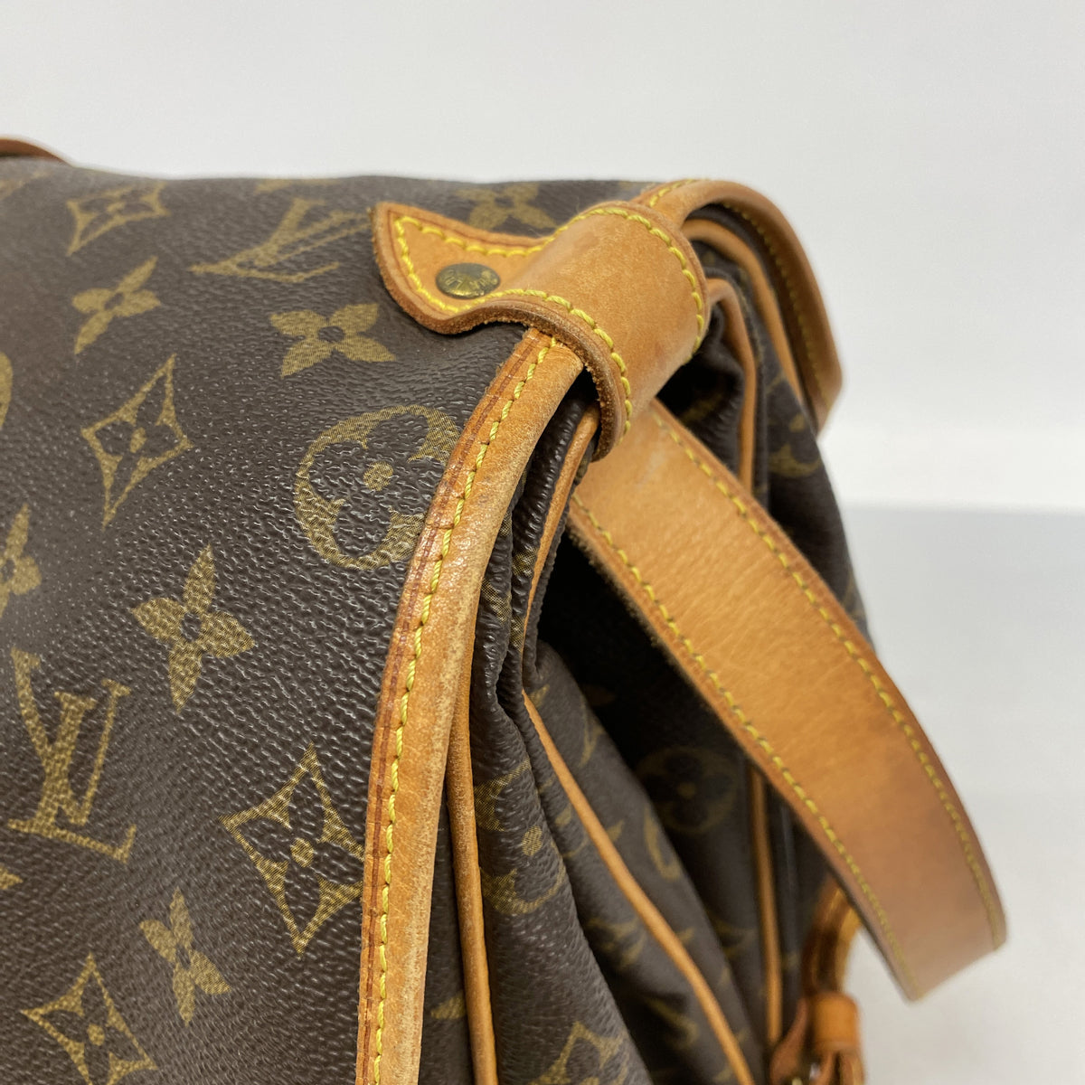 【6ia1091】ルイヴィトン ショルダーバッグ モノグラム ソミュール35 M42254 ブラウン【中古】レディース