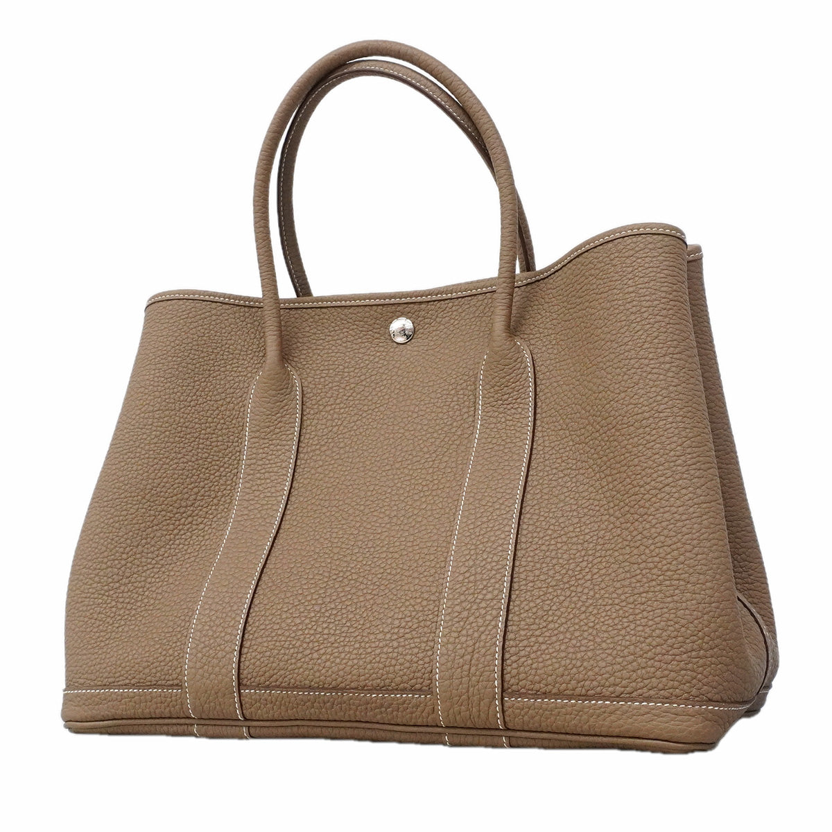 【6ia1094】エルメス トートバッグ ガーデンパーティPM ネゴンダ エトゥープ シルバー金具 A刻印【中古】レディース