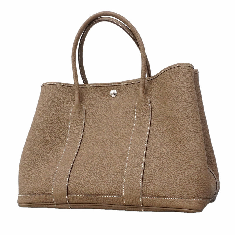 【6ia1094】エルメス トートバッグ ガーデンパーティPM ネゴンダ エトゥープ シルバー金具 A刻印【中古】レディース