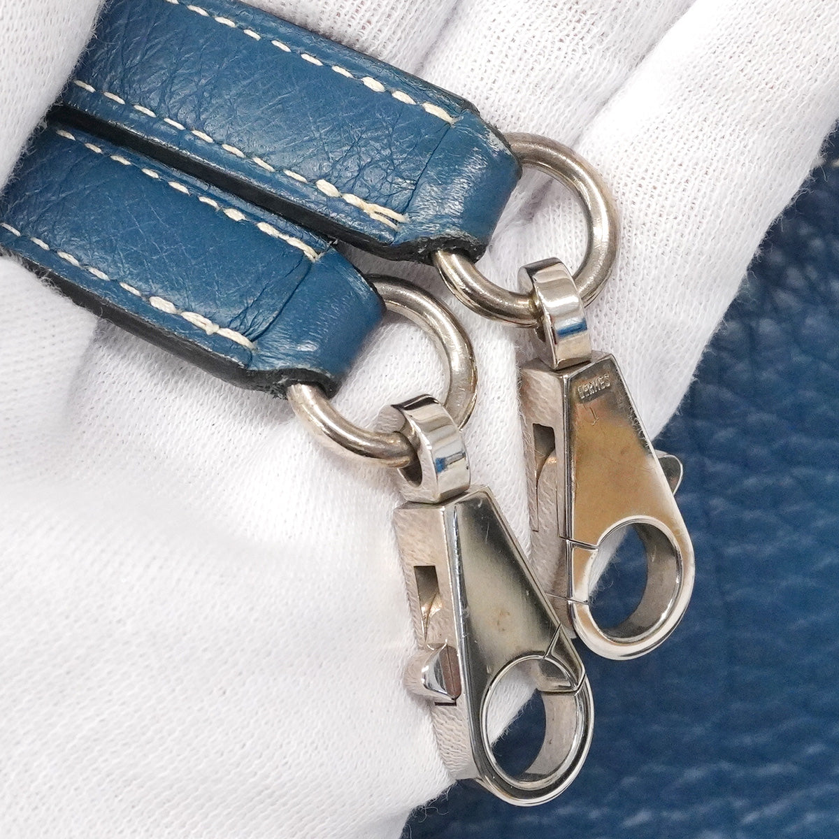 【6ia1095】エルメス ハンドバッグ ボリード35 トリヨンクレマンス ブルータラサ シルバー金具 □G刻印 2wayバッグ【中古】レディース