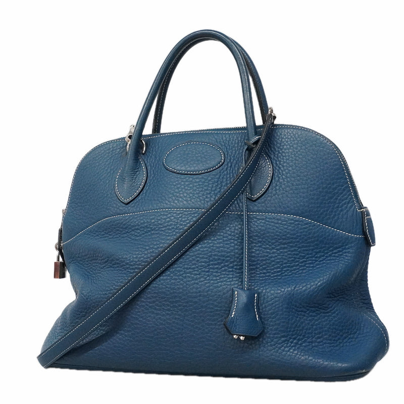 【6ia1095】エルメス ハンドバッグ ボリード35 トリヨンクレマンス ブルータラサ シルバー金具 □G刻印 2wayバッグ【中古】レディース