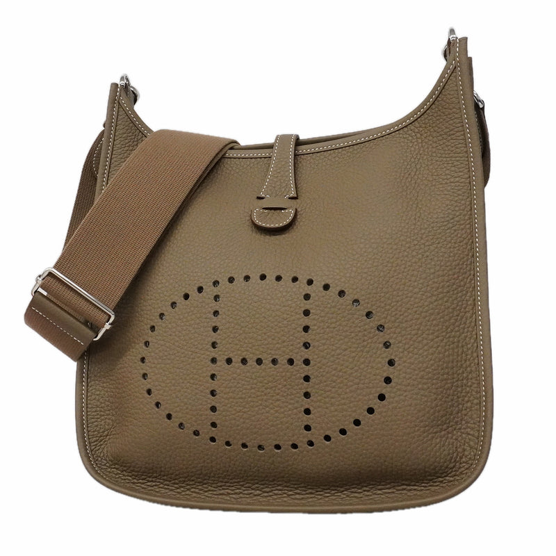 【6ia1097】エルメス ショルダーバッグ エヴリン3PM トリヨンクレマンス エトゥープ シルバー金具 K刻印【中古】レディース