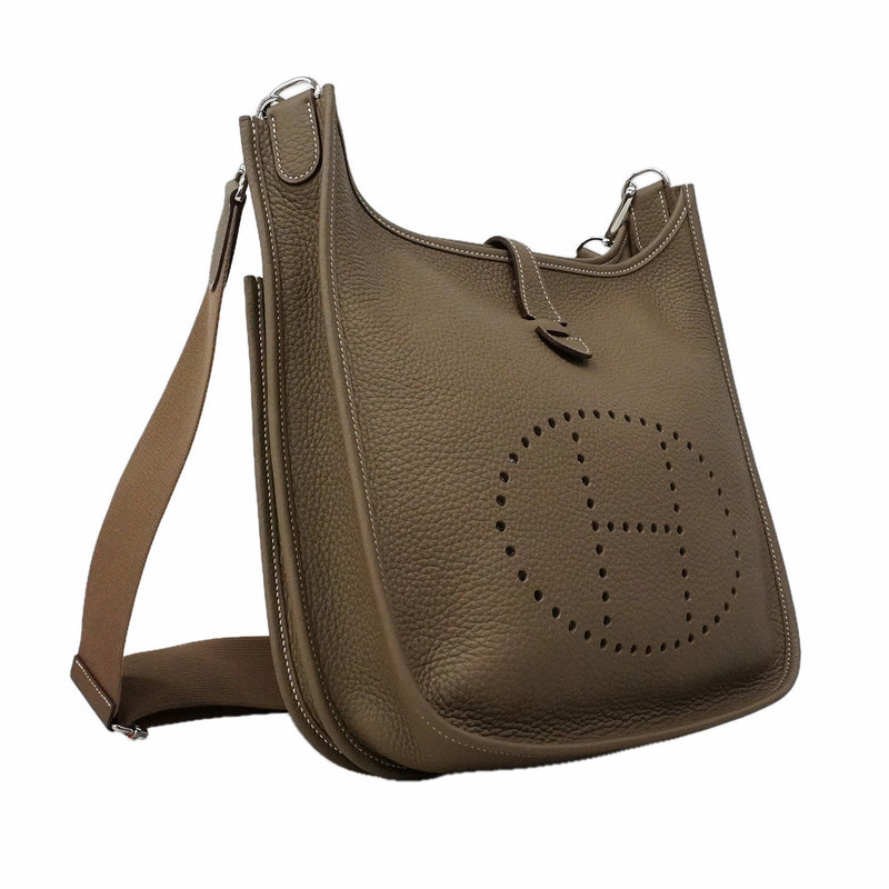 【6ia1097】エルメス ショルダーバッグ エヴリン3PM トリヨンクレマンス エトゥープ シルバー金具 K刻印【中古】レディース