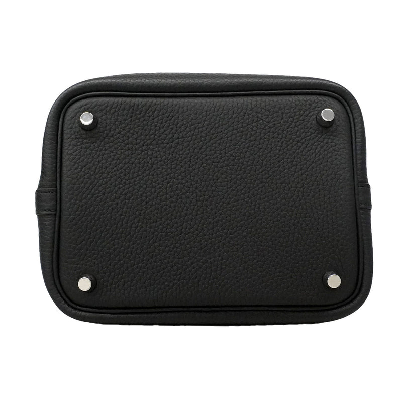 【6ia1102】エルメス ハンドバッグ ピコタンロックPM トリヨンクレマンス ブラック シルバー金具 D刻印【中古】レディース