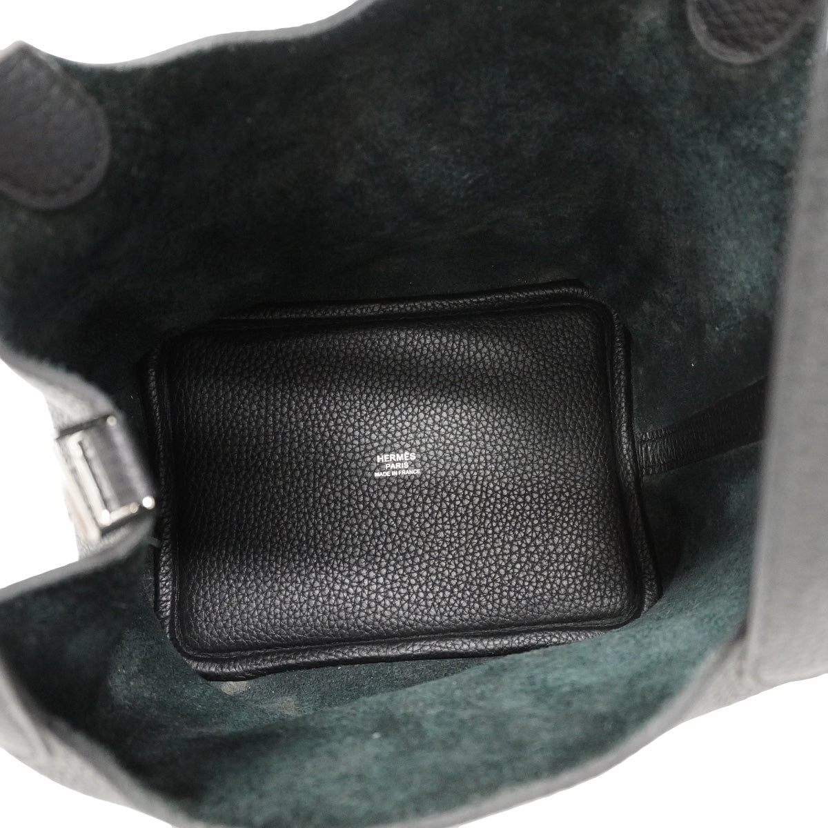 【6ia1102】エルメス ハンドバッグ ピコタンロックPM トリヨンクレマンス ブラック シルバー金具 D刻印【中古】レディース