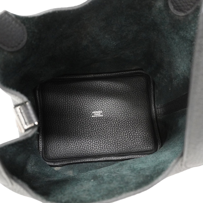 【6ia1102】エルメス ハンドバッグ ピコタンロックPM トリヨンクレマンス ブラック シルバー金具 D刻印【中古】レディース