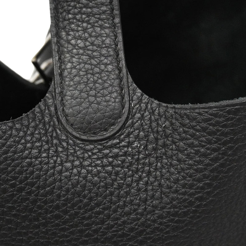 【6ia1102】エルメス ハンドバッグ ピコタンロックPM トリヨンクレマンス ブラック シルバー金具 D刻印【中古】レディース