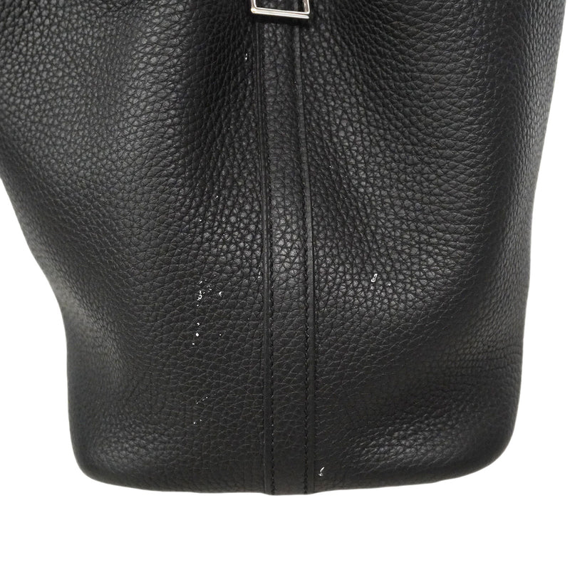【6ia1102】エルメス ハンドバッグ ピコタンロックPM トリヨンクレマンス ブラック シルバー金具 D刻印【中古】レディース