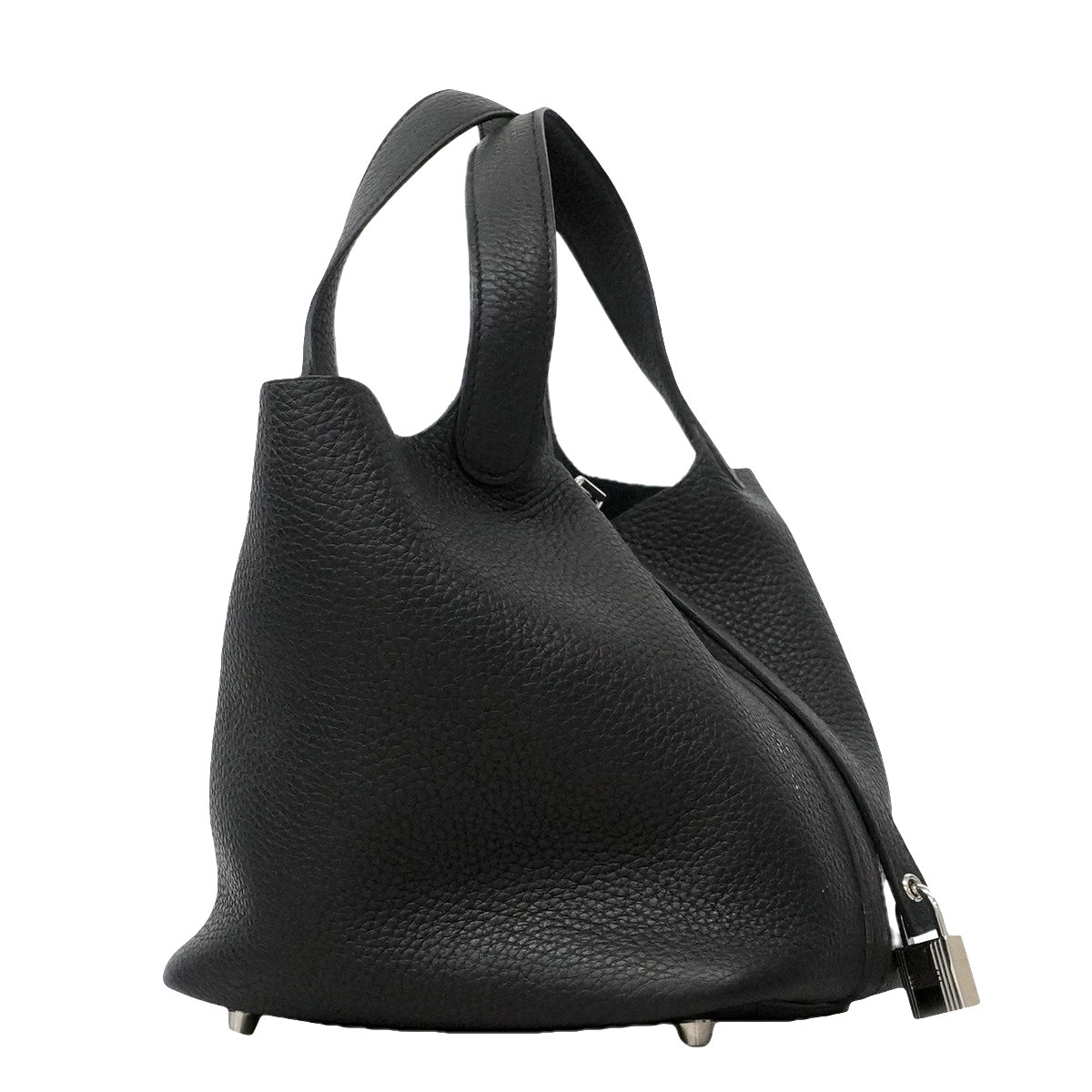 【6ia1102】エルメス ハンドバッグ ピコタンロックPM トリヨンクレマンス ブラック シルバー金具 D刻印【中古】レディース