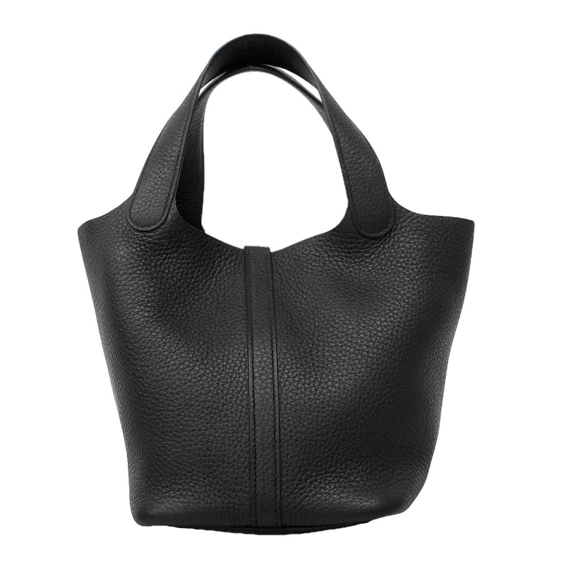 【6ia1102】エルメス ハンドバッグ ピコタンロックPM トリヨンクレマンス ブラック シルバー金具 D刻印【中古】レディース