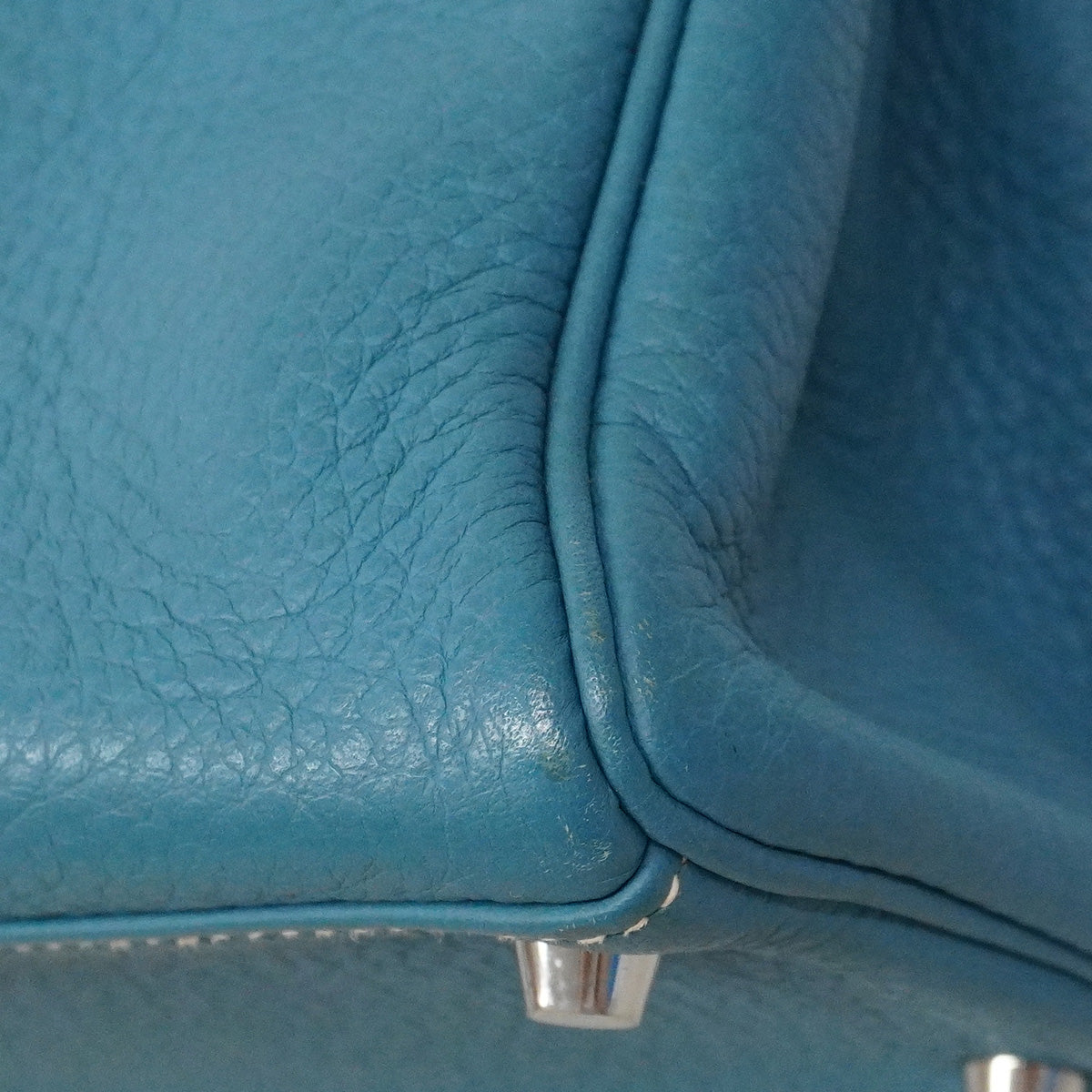 【6ia1104】エルメス ハンドバッグ ケリー32 トリヨンクレマンス ブルージーン シルバー金具 □N刻印 2wayバッグ【中古】レディース