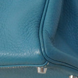 【6ia1104】エルメス ハンドバッグ ケリー32 トリヨンクレマンス ブルージーン シルバー金具 □N刻印 2wayバッグ【中古】レディース