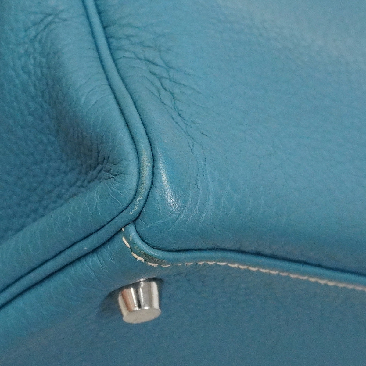【6ia1104】エルメス ハンドバッグ ケリー32 トリヨンクレマンス ブルージーン シルバー金具 □N刻印 2wayバッグ【中古】レディース